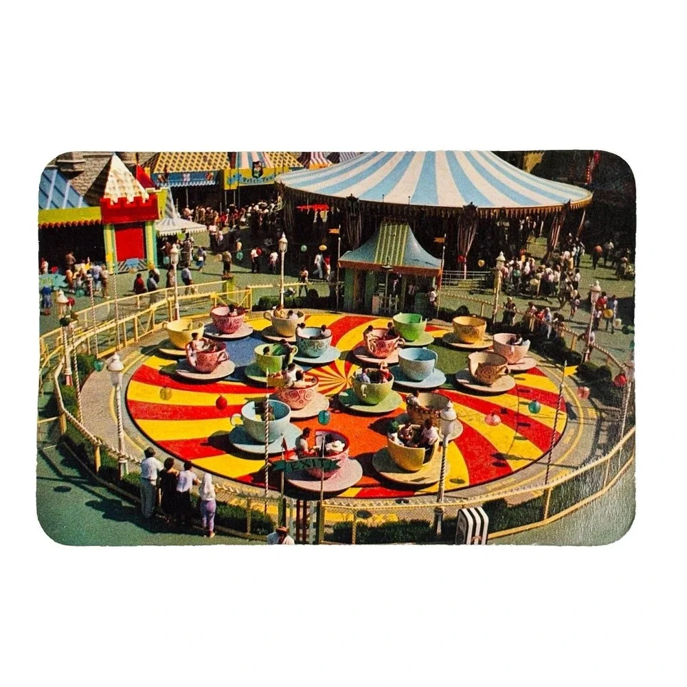 Disney Postcard Hallmark Mad Hatter Tea Party Fantasyland OS Multi Vintage PDL11